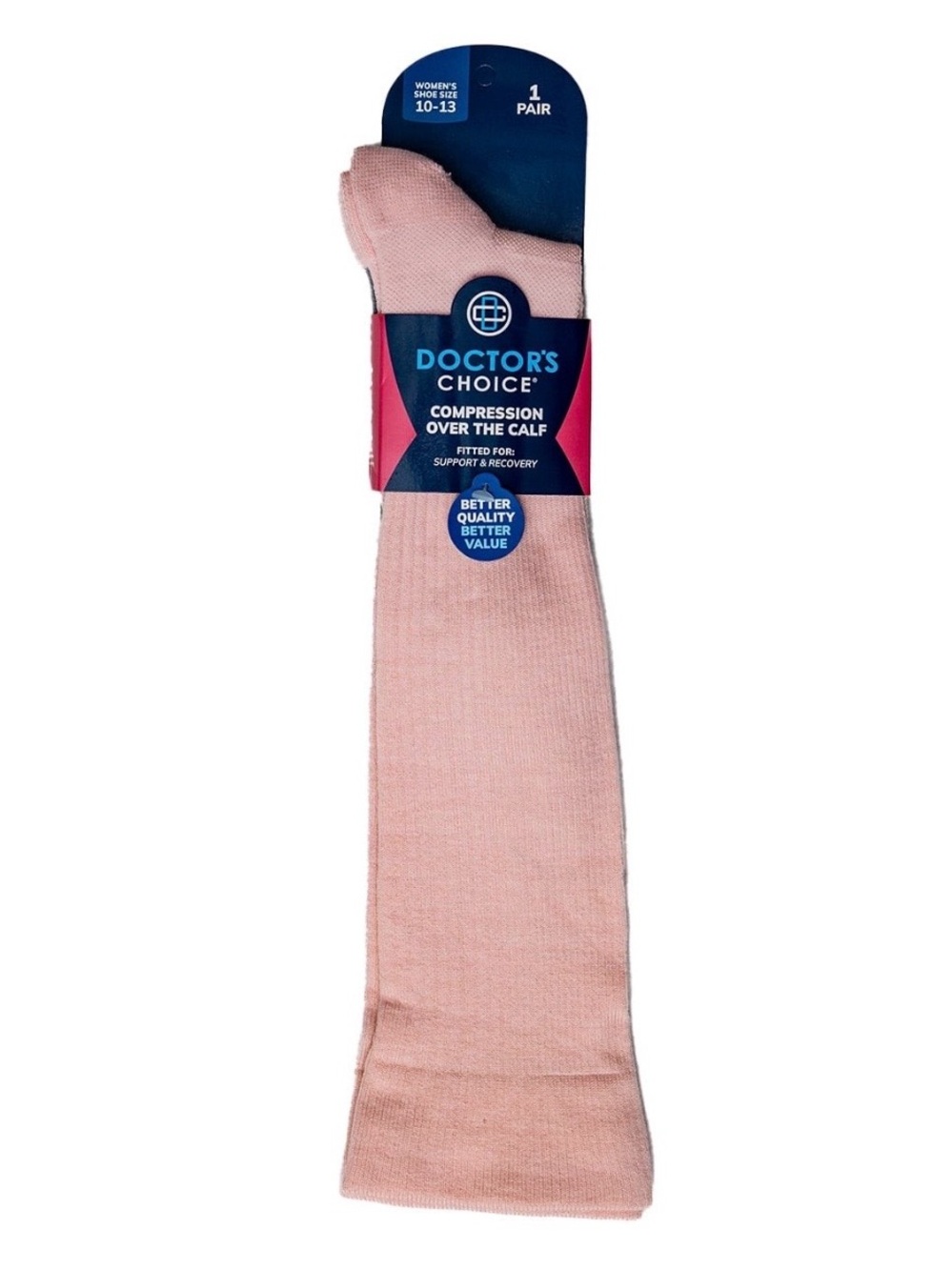 Doctor’s Choice Women's Compression Over-the-Calf Socks - Pink size 10-13